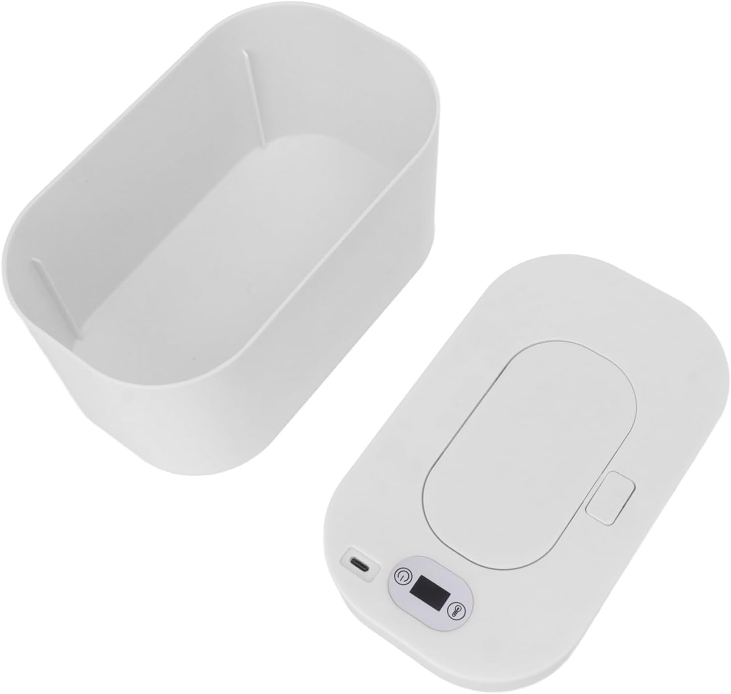 Chauffe-lingettes pour bébé, chauffe-lingettes humides, température constante, chauffage portable réglable de la température (blanc)
