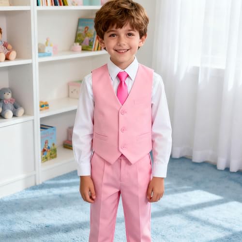 Image of Boy Tuxedo Vest for Big Boys Teen Kids Green Slim Fit Formal Dress Tuxedo Christmas Suit Vest Size 20