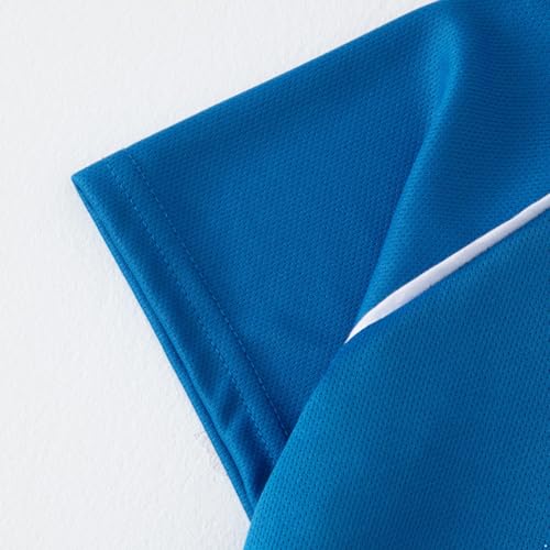 Jugaoge Kids Boys 2 Piece Active Shorts Set Moisture Wicking Soccer Jersey Shirt with Shorts Football Kit Blue 5-6 Years3