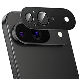 Podick カメラフィルム Google Pixel 9用 カメラ保護 9H強化ガラス アルミ合金 グーグル ピクセル9 カメラカバー 高透過率 黒縁取り 露出オーバー防止 キズ防止 全面保護 耐衝撃 指紋防止 飛散防止 気泡ゼロ 極薄 レンズプロテクター (ブラック)