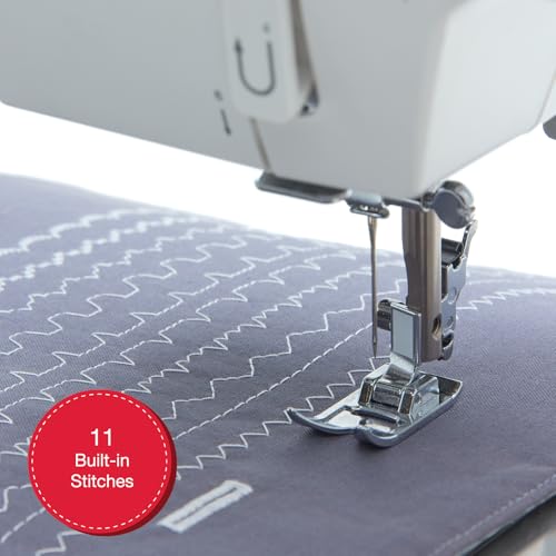 Image of SINGER 4411 PRISMA High Speed Heavy Duty Sewing Machine with Accessories | 11 stitches deliver 69 applications, 50% more power for denim and canvas, metal frame, 4-step buttonhole, 1100 stitches /min