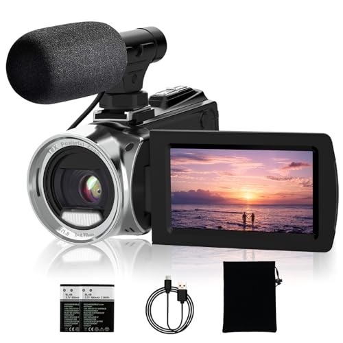 ISHARE 4K Video Camera Camcorder 48MP Vlogging Camera for YouTube 18X Digital Zoom 270°Rotation 3.0