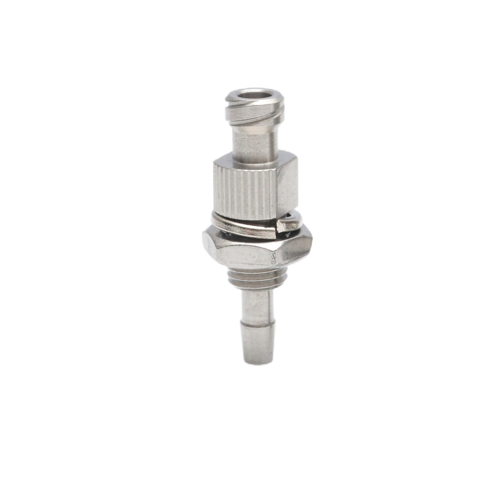 Conector Luer Lock de púa a macho/hembra con tuerca anular | Accesorio metálico luer lock for conexiones de mangueras y tubos.(A piece of female,Barb diameter3.7mm)