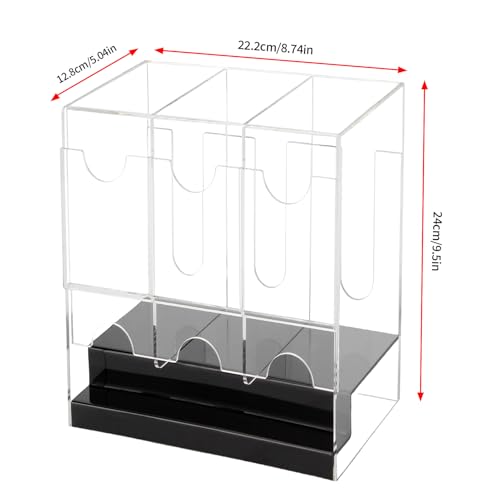 Organizador acrílico de 3 ranuras caja transparente de metacrilato para oficina y hogar 3