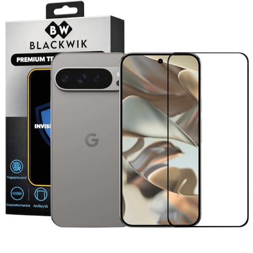 Image of Blackwik Military-Grade Gorilla Tempered Glass for Google Pixel 10 Pro (Black) | Edge to Edge Full Screen Coverage | Scratch Resistant | Easy Installation Kit | Screen Protector for Smartphone