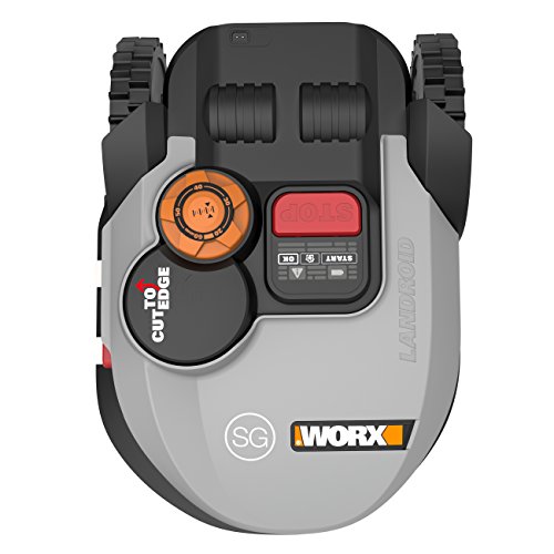 WORX WR103SI Landroid Rasen Mähroboter SG500i bis 500 M2, App Programmierung, Rasenkanten Mähfunktion, Grau, 38 W, 240 V