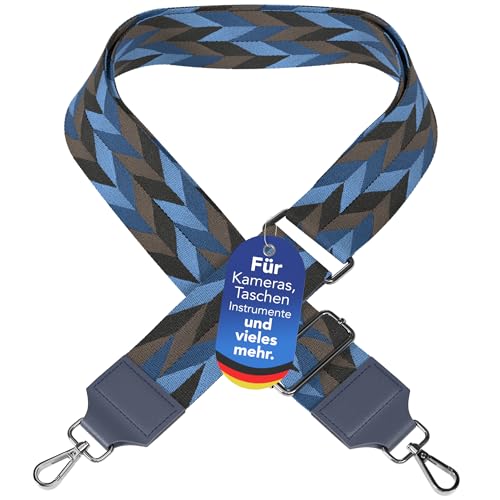 EAZY CASE - Verstellbarer Taschengurt, Ersatz Schultergurt für Handtaschen, Schulterriemen für Umhängetaschen, breiter Taschenriemen für Taschen und Tragetaschen, DIY Taschenband, Mixed Blau