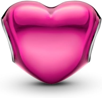 PANDORA Moments Metallic Pink Heart Charm - Sterling Silver Charm with Enamel - Jewelry for Women - Includes Gift Box - Image 3