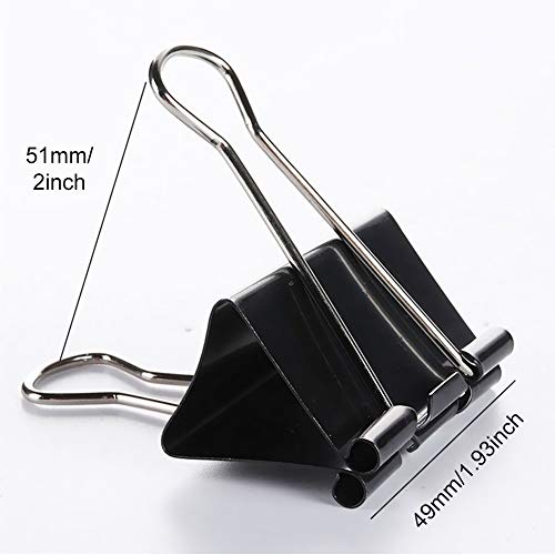 24 Packs Extra Large Binder Clips, 2 Inch Big Paper Clamps for Office, School and Home Supplies, Black