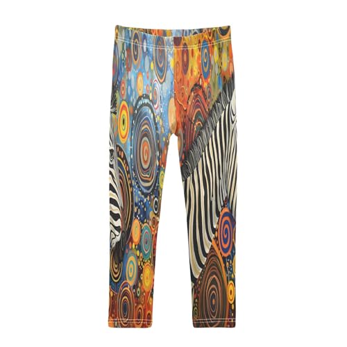 Toddler Girls Leggings Printed Yoga Pants Leggings Zebra in Gustav Klimt for Kids