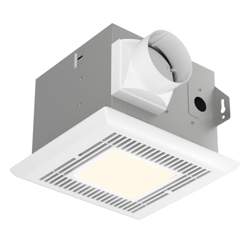 Tech Drive Very-Quiet 70 CFM, 2.0 Sone Bathroom Ventilation and Exhaust Fan With LED light 4000K 600LM(70CFM),Ceiling Mounted Fan,Easy to Install
