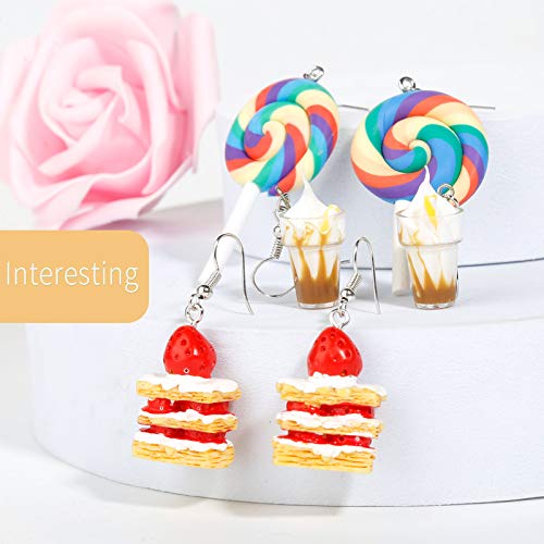 Hibijou 18 Pairs Cute Earrings Weird Earrings Set Mushroom Goldfish Water Bottle Gummy Bear Dangle Aesthetic Earrings Bulk #TOP3