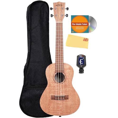 Image of Kala KA-20C Burled Meranti Concert Ukulele Bundle with Gig Bag, Tuner, Austin Bazaar Instructional DVD, and Polishing Cloth