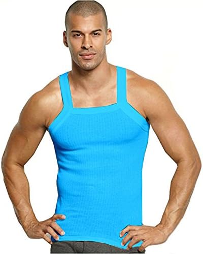John Son Super Heavy Weight Square Cut Tank Top - 2 Pack (3XL, Coral Blue) - Image 2