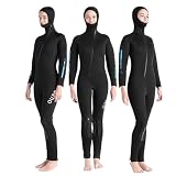 MIAOLLUN Traje De Buceo Neopreno 5mm, Traje Completo Grueso para Mujer con Cremallera Frontal, Mangas Largas, Protección Solar UPF50, Traje De Baño para Mantener El Calor, Adecuado para Buceo,XXL