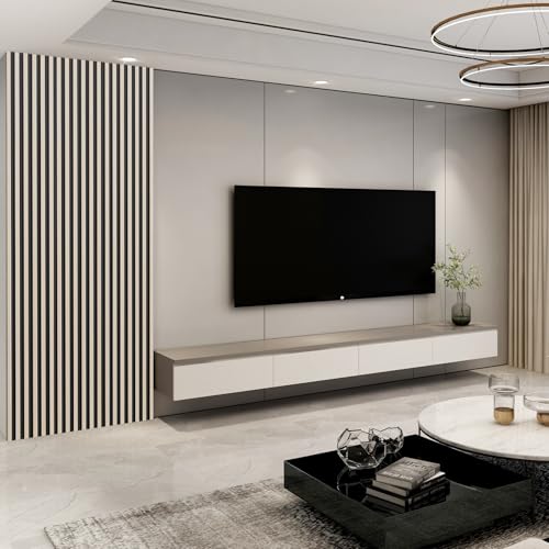 Image of Art3d 96 x 6 Inch WPC 3D Fluted Wood Textured Slat Wall Panels, 8-Pack, Oak