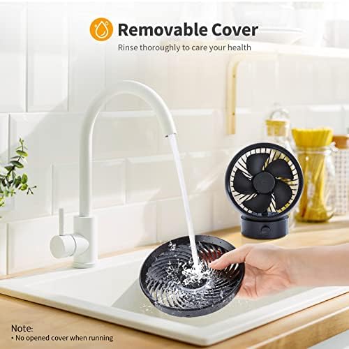 SMARTDEVIL Desk Fan, USB Desk Fan, Desk Fan Silent, Stepless Speed Desk Desktop Fan Table Cooling Fan with USB-Powered, Strong Wind, Quiet Operation, for Home Office Bedroom (Night Black)
