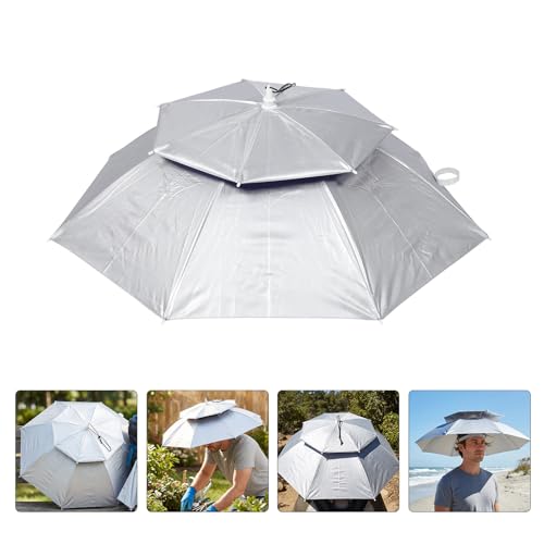 Chapeau parapluie anti-vent double couche : restez au sec et les mains libres pour la pêche - 7