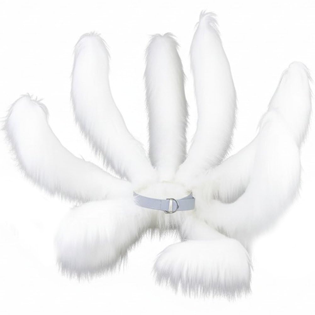 Luxylei Plush Tail, Nine Tailed Tail Props Adult Fancy Dress Halloween Cosplay Costume Accessories