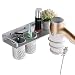 Aluminum Wall Mounted Hair Dryer Holder Spiral Hair Care Tools Hanging Rack Organizer for Blow Dryer, Flat Iron, Curling Wand, Straightener- with 2 Toothbrush Cups