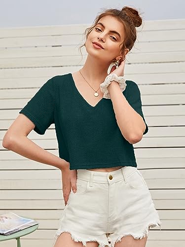 Image of Zilcon Bricks Womens Fashion Crop top for Woman Casual Short Sleeve Shirts for Woman | Women Fashion | Formal Shirts for Women