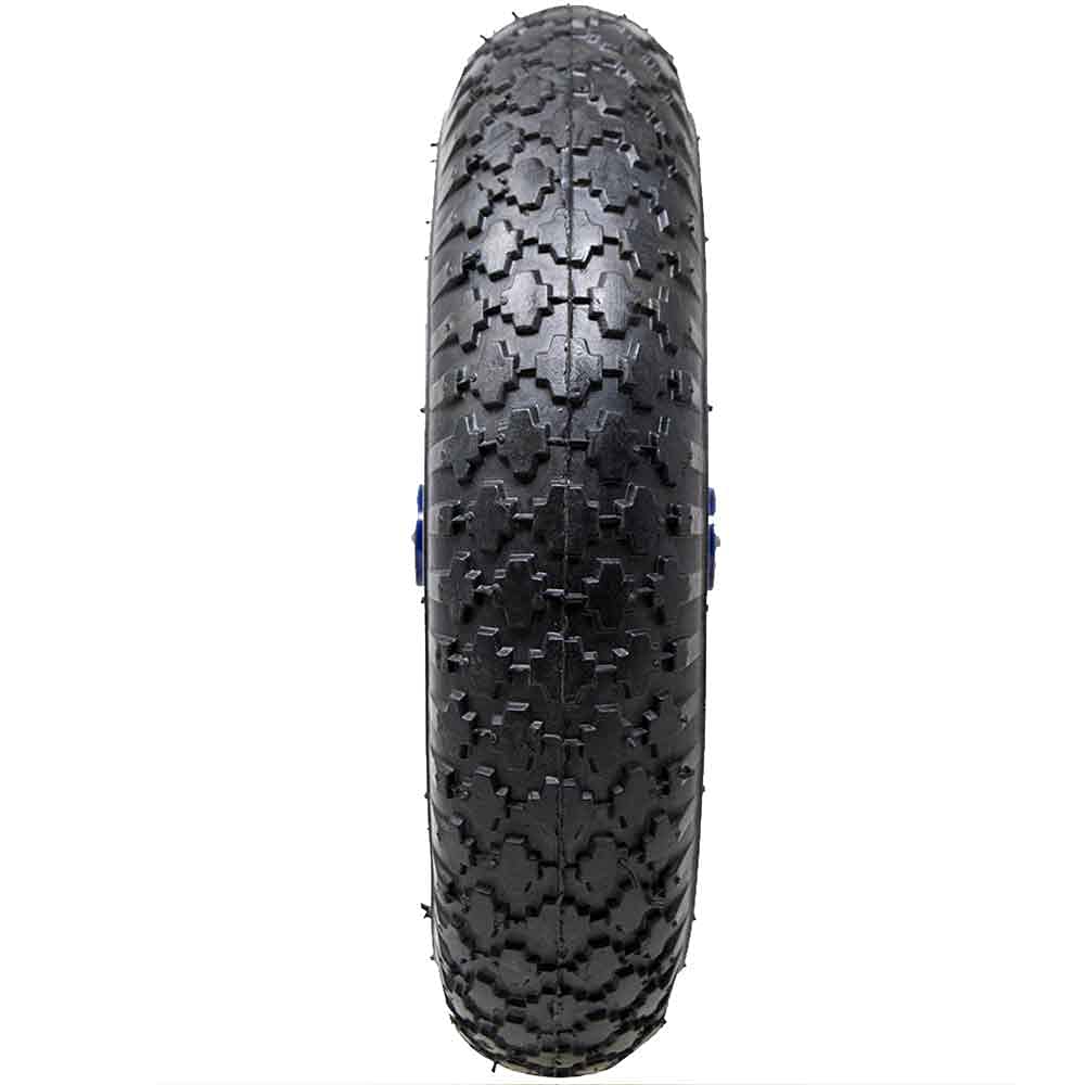 Bakaji Ruota Pneumatica per carriola Gomma ad Aria 4 Strati 3.50-8 Battistrada Scolpito Diametro 35cm Larghezza 9cm Cerchio in Acciaio con Asse da 170 mm Incluso Ruote Ricambio Carriole