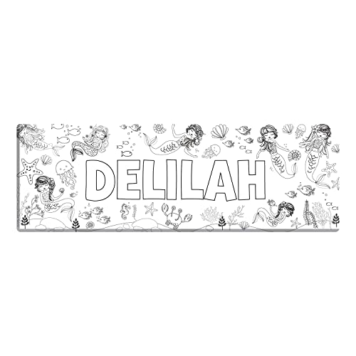 Personalized Planet DIY Mermaid Theme Color Your Own Canvas Print