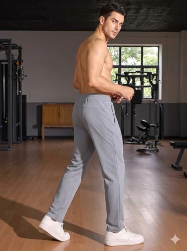 Image of Flapfit Men's Regular Fit Track Pants with Zipper Pocket||Track Pants for Men