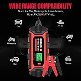 GOOLOO Supersafe S6 6 Amp Smart Battery Charger Automotive, 6V 12 Volt Trickle Charger and Maintainer, Automatic Intelligent Chargers for Motorcycle Car Truck Lawn Mower ATV AGM GEL SLA Battery - 6