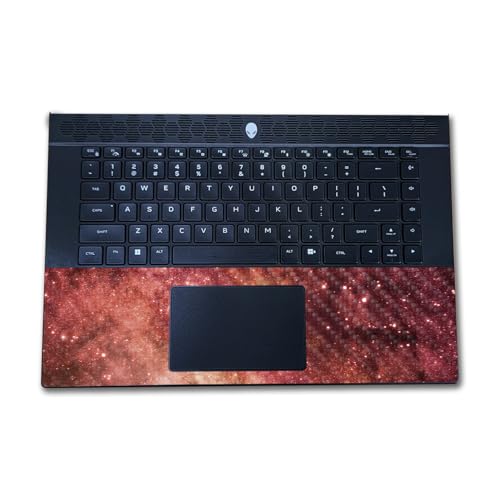 Image of Carbon Fiber Laptop Skin Compatible with Alienware M16 R2 (2024) - Red Stars - Premium 3M Vinyl Protective Wrap Decal Cover - Easy to Apply | Crafted in The USA by MightySkins