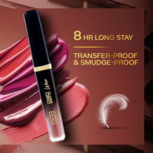 Image of FACESCANADA Comfy Matte Wow Liquid Lipstick Mauve Majesty 02 3.8ml | One Swipe Application | Highly Pigmented | Comfortable Wear | Glides Smoothly | Long Lasting | Transferproof