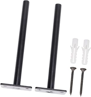 DOITOOL 2pcs Black Baffle Bracket Clapboard Bracket Metal Bracket Round Shelves Metal Baffle Stand Load