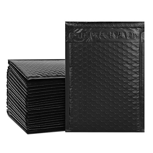 UCGOU 6x10 Inch Black Poly Bubble Mailers Padded Envelopes Shipping Bags 25pcs