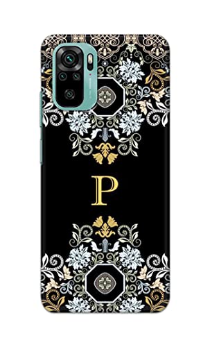 Image of Printed Hard Back Cover Case for Mi Redmi Note 10 | Mi Redmi Note 10S Back Cover (Alphabet P) -1803