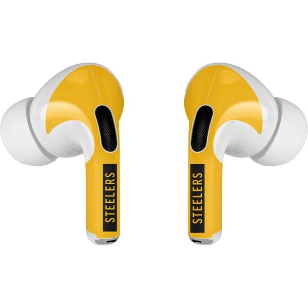 Skinit Decal Audio Skin Compatible with Apple AirPods Pro (2rd Gen, 2022) - Officially Licensed NFL Pittsburgh Steelers Yellow Performance Series Design