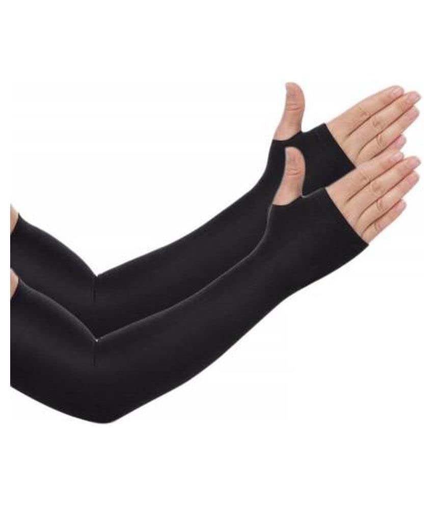 JubinationUV Sun Protection Arm Sleeve Half Gloves for Men & Women - UPF 50 Sports Compression Cooling Sleeve - For Cycling, Cricket, Biking, Riding, Football, Basketball & Running