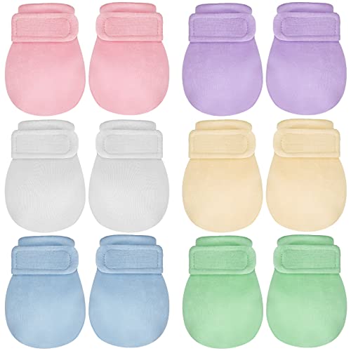 Image of Adjustable Baby Mittens No Scratch Newborn Cotton Breathable Gloves Warm Baby Mitts for Boys Kids
