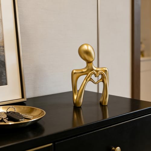 Escultura Abstracta Dorada con Corazón para Decoración miniatura 3
