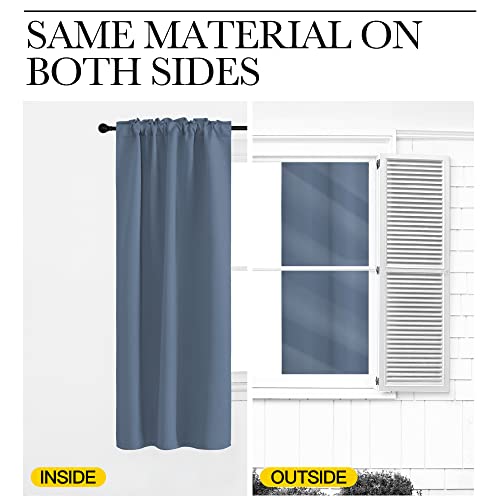 Nicetown Living Room Blackout Curtains, Stone Blue Blackout Window Covering With Rod Pocket And Back Tab, Home Decoration Draperies For Kis Room (2 Pcs, 62" W By 84" L) #TOP5