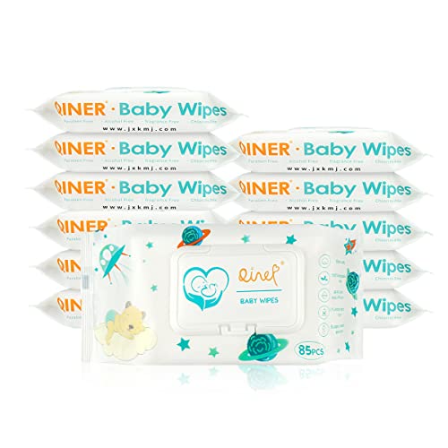Toallitas para bebé (12 x 85 toallitas), 100% libre de plástico, toallitas humedas biodegradables, 99% de agua, aloe vera, 100% algodón orgánico, Baby Essentials para piel sensible de recién nacidos