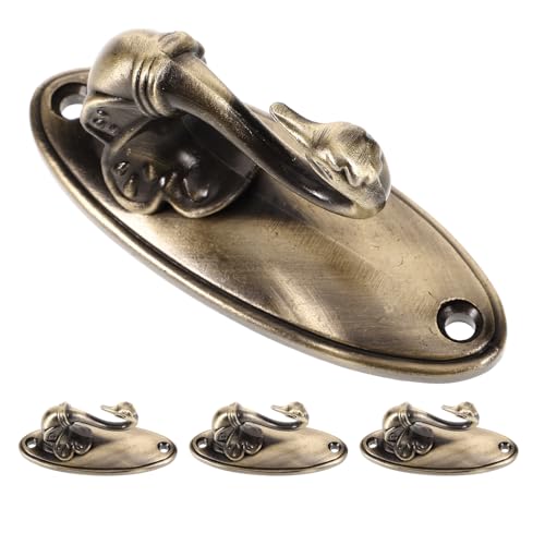 SMASOLO Ganchos para Cortinas Estilo Cisne de Metal Bronce 4 Unidades, Sujetadores Vintage para Cortinas Rústicas, Alzapaños de Pared Resistentes para Sala y Dormitorio