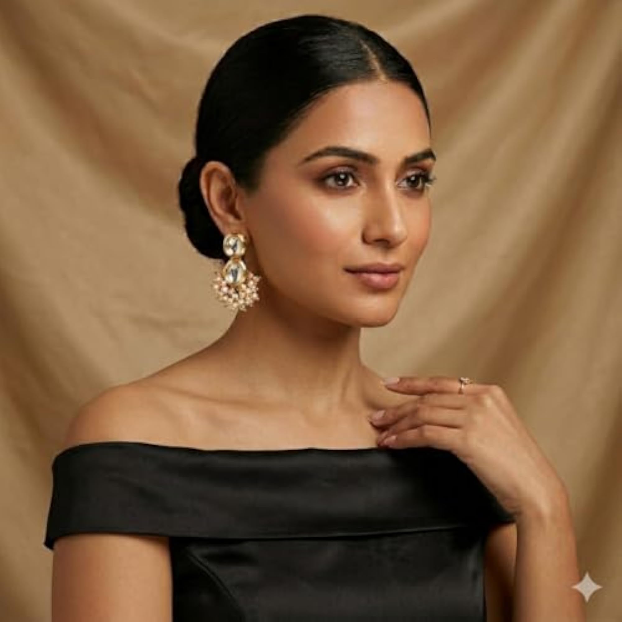 Women's Pearl and Crystal Stud Earrings, Elegant Ear Jacket Style