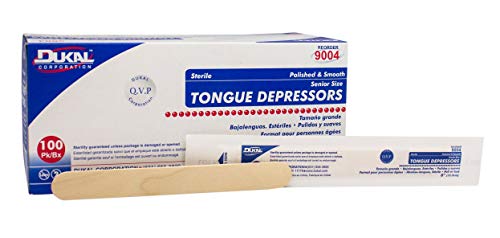 Dukal Tongue Depressors 6 Inch. Pack Of 100 Disposable Depressors For Seniors. Sterile Wooden Tongue Depressors. Clean & Smooth. Latex-Free, Single Use, Wood. #TOP13
