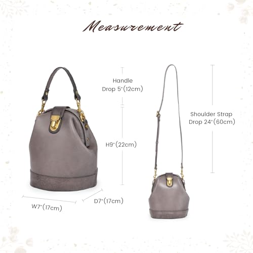 Image of OLD TREND Doctor Bucket Crossbody Handbag | Luxurious and Versatile Bag for Women | Genuine Cowhide Leather
