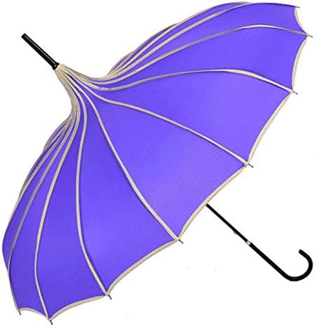 TOPTIE Purple Pagoda Parasol Sun Rain Umbrella, Vintage Bridal Umbrella Windproof