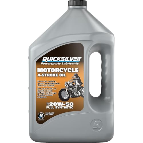 Quicksilver 20W-50 4-Stroke Full Synthetic Motorcycle Oil, 1 Gallon