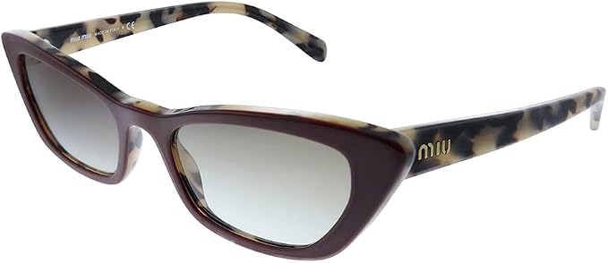miu miu occhiale da sole MU 10US CORE COLLECTION 03E0A7 Bordeaux grigio  taglia 53 mm Donna : Amazon.it: Abbigliamento