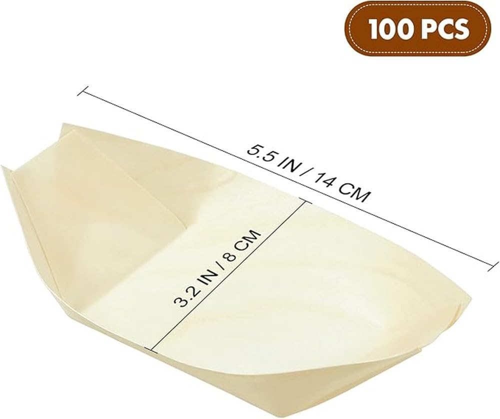 Plateau de service en bois naturel pour sushis et barquettes