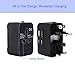 Travel Adapter, Worldwide All in One International Power Adapter Universal Adapter Plug with 2.1A Dual USB Charging Ports for Asia Europe UK AUS and USA (Black)
