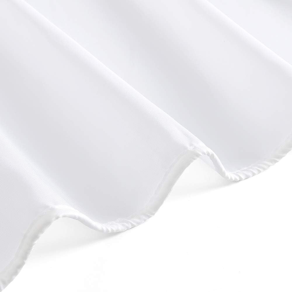 EurCross Extra Long Shower Curtain 72 x 84inch, Water-Repellent Weighted Bottom Fabric Solid White Shower Curtain Liner for Bathroom : Home & Kitchen
